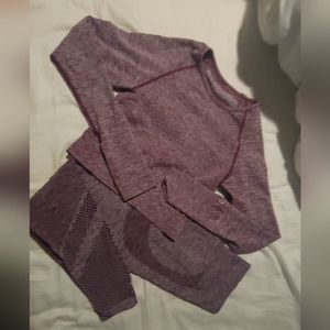PINK maroon leggings and crop set